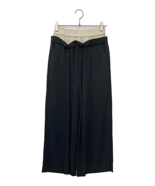 BEARDSLEY（ビアズリー）BEARDSLEY (ビアズリー) ダブルウエストパンツ ブラック×ホワイト サイズ:FREEの古着・服飾アイテム