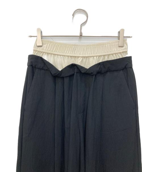 BEARDSLEY（ビアズリー）BEARDSLEY (ビアズリー) ダブルウエストパンツ ブラック×ホワイト サイズ:FREEの古着・服飾アイテム