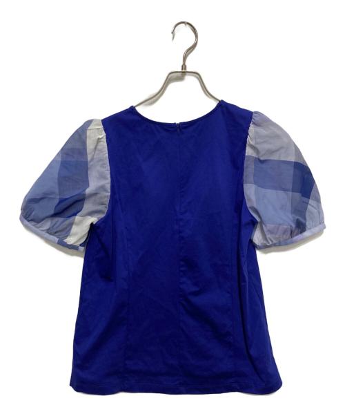 BLUE LABEL CRESTBRIDGE（ブルーレーベルクレストブリッジ）BLUE LABEL CRESTBRIDGE (ブルーレーベルクレストブリッジ) 半袖ブラウス ブルー サイズ:Mの古着・服飾アイテム