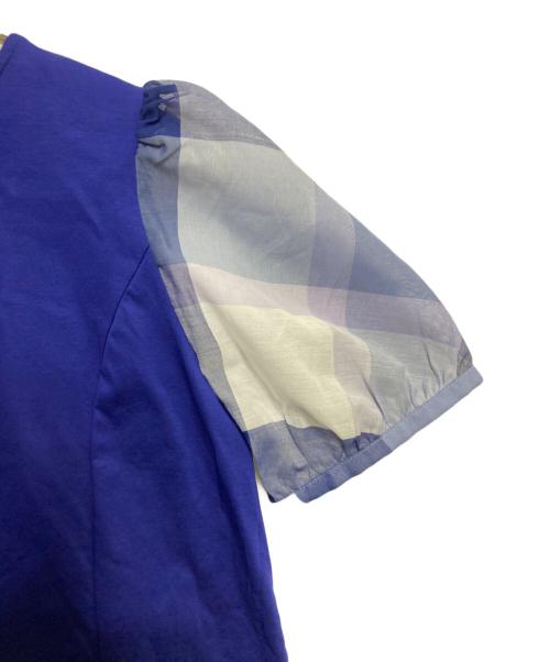 BLUE LABEL CRESTBRIDGE（ブルーレーベルクレストブリッジ）BLUE LABEL CRESTBRIDGE (ブルーレーベルクレストブリッジ) 半袖ブラウス ブルー サイズ:Mの古着・服飾アイテム