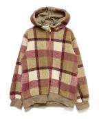 BLUE LABEL CRESTBRIDGEブルーレーベルクレストブリッジ）の古着「チェックボアパーカージャケット」｜ベージュ