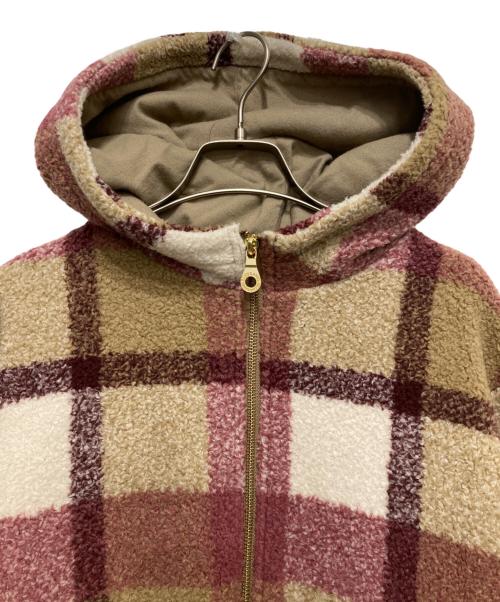 BLUE LABEL CRESTBRIDGE（ブルーレーベルクレストブリッジ）BLUE LABEL CRESTBRIDGE (ブルーレーベルクレストブリッジ) チェックボアパーカージャケット ベージュ サイズ:38の古着・服飾アイテム