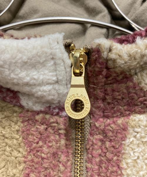 BLUE LABEL CRESTBRIDGE（ブルーレーベルクレストブリッジ）BLUE LABEL CRESTBRIDGE (ブルーレーベルクレストブリッジ) チェックボアパーカージャケット ベージュ サイズ:38の古着・服飾アイテム