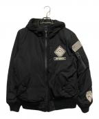 AVIREXアヴィレックス）の古着「中綿フライトジャケット」｜ブラック