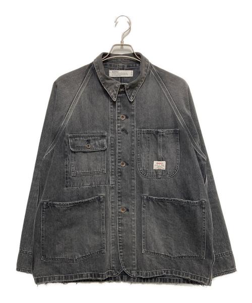 DAIRIKU（ダイリク）DAIRIKU (ダイリク) Vintage Wash Denim Cover All ブラック サイズ:Lの古着・服飾アイテム