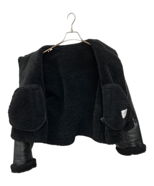 UNITED ARROWS TOKYO（ユナイテッドアローズトウキョウ）UNITED ARROWS TOKYO (ユナイテッドアローズトウキョウ) フェイクムートン ボマージャケット ブラック サイズ:38の古着・服飾アイテム