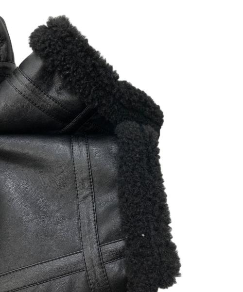 UNITED ARROWS TOKYO（ユナイテッドアローズトウキョウ）UNITED ARROWS TOKYO (ユナイテッドアローズトウキョウ) フェイクムートン ボマージャケット ブラック サイズ:38の古着・服飾アイテム