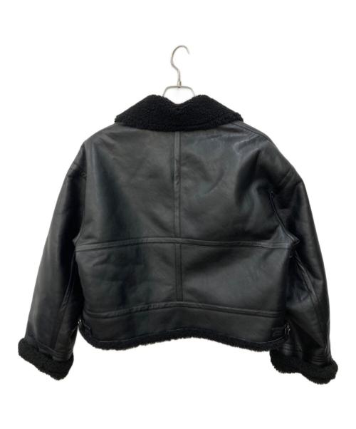 UNITED ARROWS TOKYO（ユナイテッドアローズトウキョウ）UNITED ARROWS TOKYO (ユナイテッドアローズトウキョウ) フェイクムートン ボマージャケット ブラック サイズ:38の古着・服飾アイテム