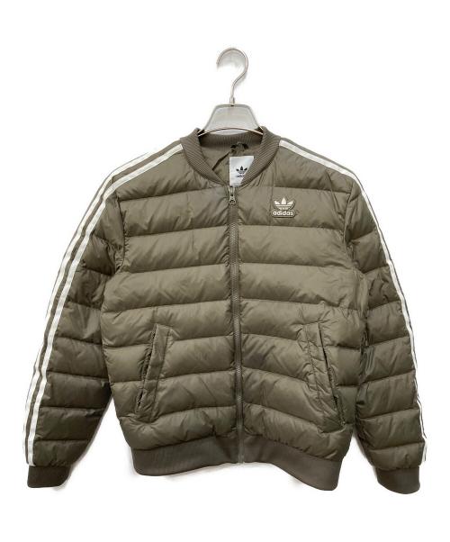 adidas（アディダス）adidas (アディダス) トレフォイルロゴダウンジャケット ベージュ サイズ:Sの古着・服飾アイテム