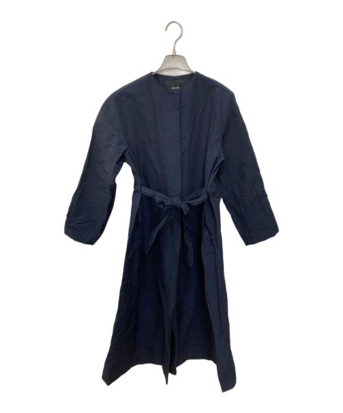 allureville（アルアバイル）allureville (アルアバイル) グログランロングコート ネイビー サイズ:1 未使用品の古着・服飾アイテム