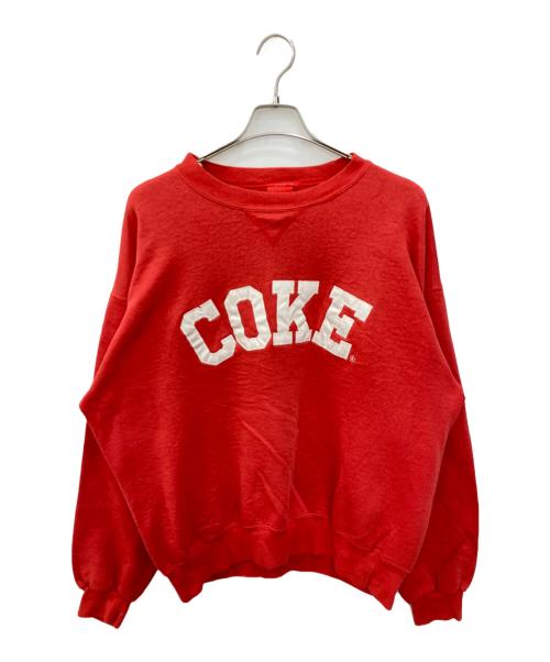 Coca Cola（コカコーラ）Coca Cola (コカコーラ) ワッペンスウェット レッド サイズ:Ｌの古着・服飾アイテム
