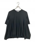 icBアイシービー）の古着「シアートリコット ペプラムカットソー」｜ブラック