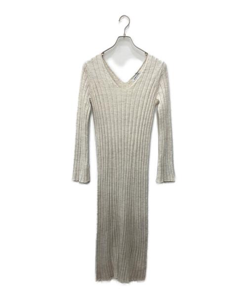 BABYLONE（バビロン）BABYLONE (バビロン) ニットフレアワンピース ベージュ サイズ:Freeの古着・服飾アイテム