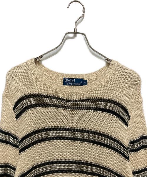 POLO RALPH LAUREN（ポロ・ラルフローレン）POLO RALPH LAUREN (ポロ・ラルフローレン) シルクリネン混ニット ベージュ サイズ:XLの古着・服飾アイテム