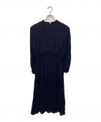 BALLSEYボールジィ）の古着「ランダムプリーツジョーゼット ウエストギャザーワンピース」｜ネイビー