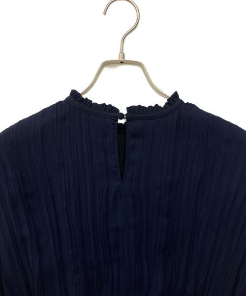 BALLSEY（ボールジィ）BALLSEY (ボールジィ) ランダムプリーツジョーゼット ウエストギャザーワンピース ネイビー サイズ:Sの古着・服飾アイテム