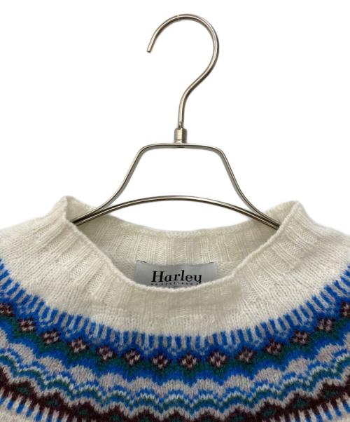 Harley of SCOTLAND（ハーレーオブスコットランド）Harley of SCOTLAND (ハーレーオブスコットランド) MACPHEE (マカフィー) ウールジャカード クルーネックプルオーバー ホワイト サイズ:Sの古着・服飾アイテム