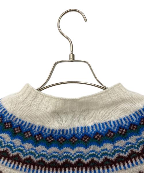 Harley of SCOTLAND（ハーレーオブスコットランド）Harley of SCOTLAND (ハーレーオブスコットランド) MACPHEE (マカフィー) ウールジャカード クルーネックプルオーバー ホワイト サイズ:Sの古着・服飾アイテム