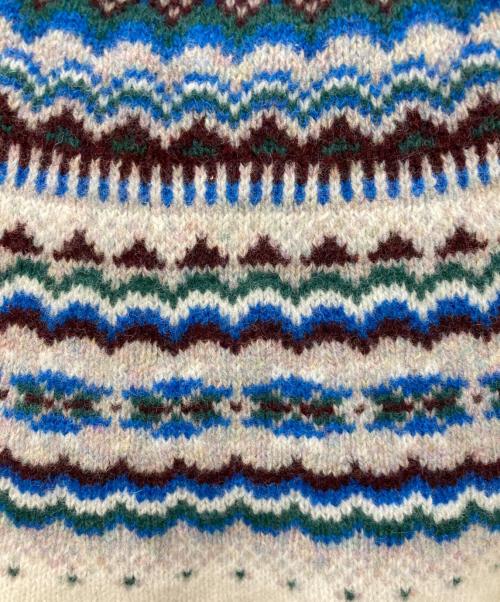 Harley of SCOTLAND（ハーレーオブスコットランド）Harley of SCOTLAND (ハーレーオブスコットランド) MACPHEE (マカフィー) ウールジャカード クルーネックプルオーバー ホワイト サイズ:Sの古着・服飾アイテム