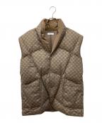 CELINEセリーヌ）の古着「トリオンフ柄ダウンベスト」｜ブラウン