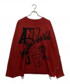 GLIMCLAPグリムクラップ）の古着「ニット」｜レッド×ブラック