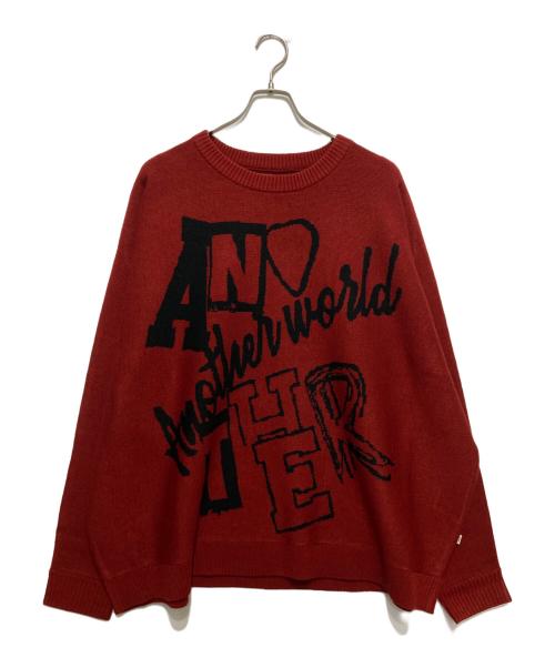 GLIMCLAP（グリムクラップ）glimclap (グリムクラップ) ニット レッド×ブラック サイズ:Sの古着・服飾アイテム