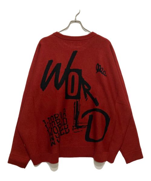 GLIMCLAP（グリムクラップ）glimclap (グリムクラップ) ニット レッド×ブラック サイズ:Sの古着・服飾アイテム