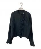 YLEVEイレーヴ）の古着「CUPRA COTTON TENCEL LAWN RUFFLED BL」｜ブラック