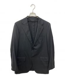 TOMORROW LAND（トゥモローランド）の古着「ウールシルクポリウレタン シングル2Bテーラードジャケット」｜ブラック