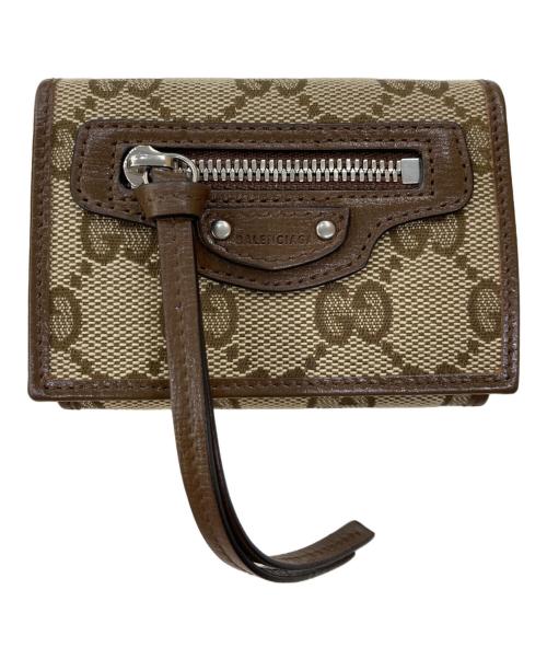 GUCCI（グッチ）GUCCI (グッチ) BALENCIAGA (バレンシアガ) The Hacker Neo Classic Wallet ブラウンの古着・服飾アイテム