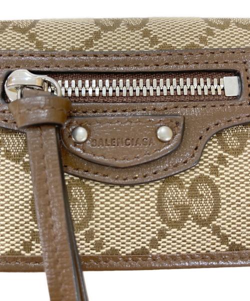 GUCCI（グッチ）GUCCI (グッチ) BALENCIAGA (バレンシアガ) The Hacker Neo Classic Wallet ブラウンの古着・服飾アイテム