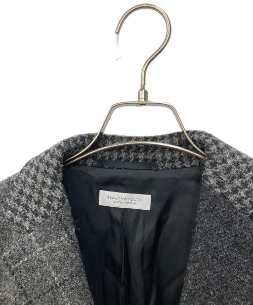 BEAUTY&YOUTH（ビューティーアンドユース）BEAUTY&YOUTH (ビューティーアンドユース) Harris Tweed (ハリスツイード) クレイジー チェスターコート グレー サイズ:Ｌの古着・服飾アイテム