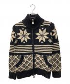 MONCLERモンクレール）の古着「tricot cardigan」｜ブラック×ベージュ