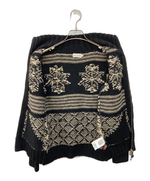 MONCLER（モンクレール）MONCLER (モンクレール) tricot cardigan ブラック×ベージュ サイズ:Sの古着・服飾アイテム