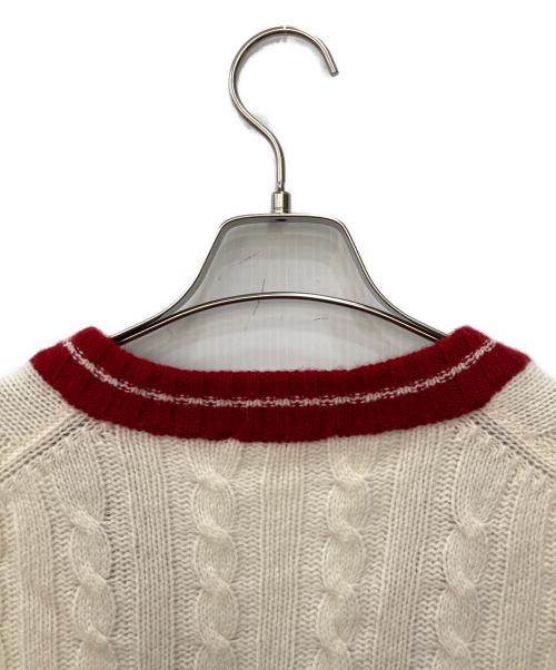 Zanone（ザノーネ）Zanone (ザノーネ) チルデンニット ホワイト×レッド サイズ:48の古着・服飾アイテム