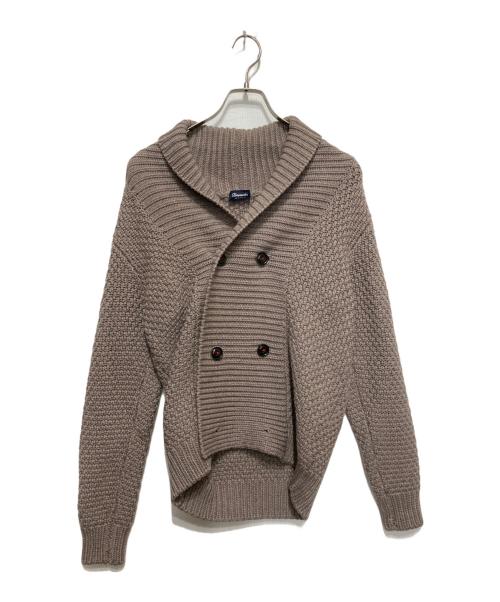 Drumohr（ドルモア）Drumohr (ドルモア) ショールカラーダブルカーディガン ブラウン サイズ:44の古着・服飾アイテム