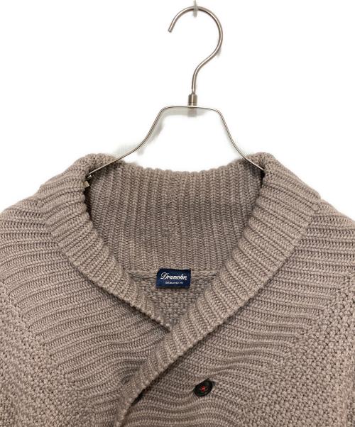 Drumohr（ドルモア）Drumohr (ドルモア) ショールカラーダブルカーディガン ブラウン サイズ:44の古着・服飾アイテム