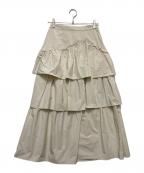 RAY BEAMSレイ ビームス）の古着「タフタ ギャザー ティアード スカート」｜ベージュ