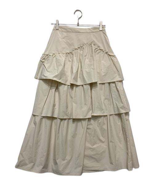 RAY BEAMS（レイ ビームス）RAY BEAMS (レイ ビームス) タフタ ギャザー ティアード スカート ベージュ サイズ:1の古着・服飾アイテム