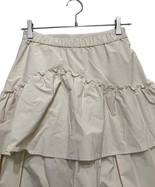 RAY BEAMS（レイ ビームス）RAY BEAMS (レイ ビームス) タフタ ギャザー ティアード スカート ベージュ サイズ:1の古着・服飾アイテム