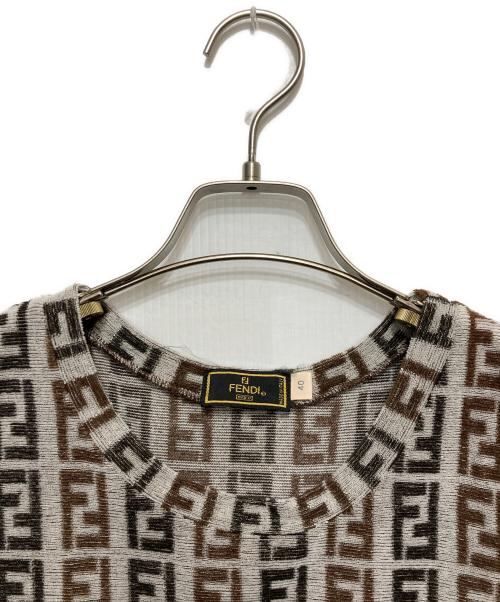 FENDI（フェンディ）FENDI (フェンディ) パイル地ズッカ柄ワンピース グレー サイズ:40の古着・服飾アイテム