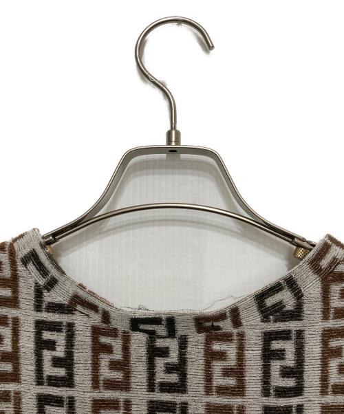 FENDI（フェンディ）FENDI (フェンディ) パイル地ズッカ柄ワンピース グレー サイズ:40の古着・服飾アイテム