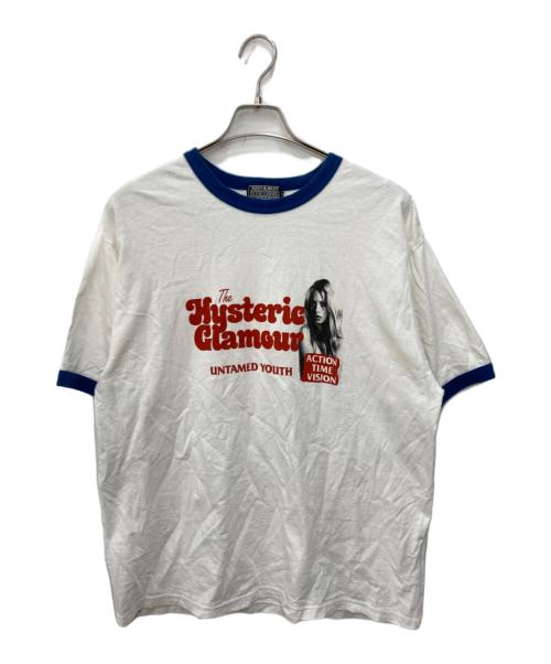 Hysteric Glamour（ヒステリックグラマー）Hysteric Glamour (ヒステリックグラマー) UNTAMED YOUT HリンガーTシャツ ホワイト サイズ:XLの古着・服飾アイテム