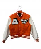 A FEW GOOD KIDSアフューグッドキッズ）の古着「LOGO BASEBALL STADIUM JACKET」｜ホワイト×オレンジ