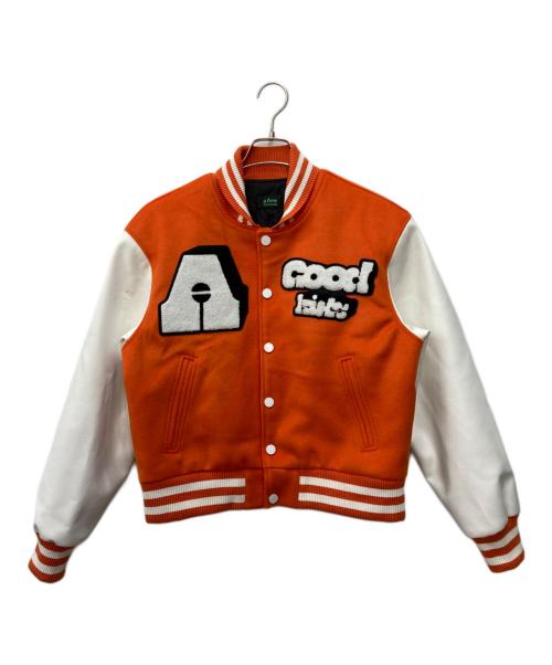 A FEW GOOD KIDS（アフューグッドキッズ）A FEW GOOD KIDS (アフューグッドキッズ) LOGO BASEBALL STADIUM JACKET ホワイト×オレンジ サイズ:Sの古着・服飾アイテム