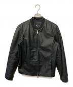 ARMANI EXCHANGEアルマーニ エクスチェンジ）の古着「ジップアップレザージャケット」｜ブラック