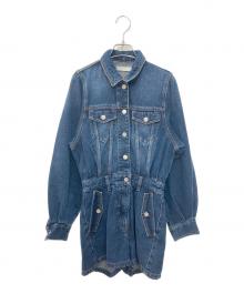 moussy（マウジー）の古着「DENIM SHORT ジャンプスーツ」｜インディゴ