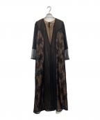 callarusカラス）の古着「黒のレースシースルードレス」｜ブラウン