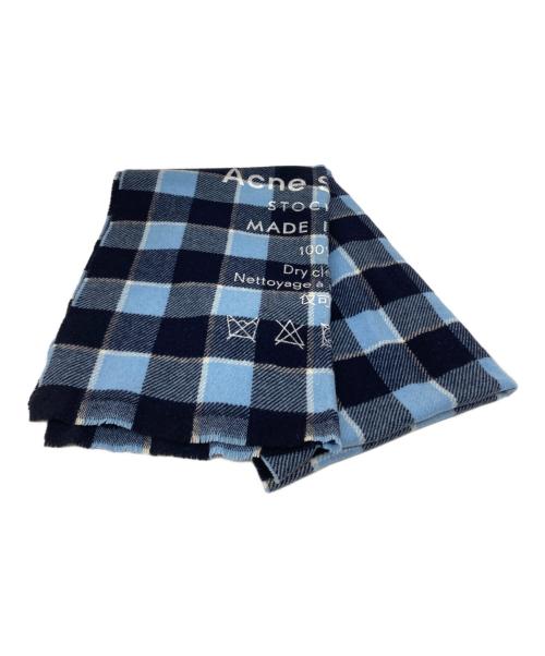 Acne studios（アクネ ストゥディオス）ACNE STUDIOS (アクネ ストゥディオス) チェックストール ブルーの古着・服飾アイテム