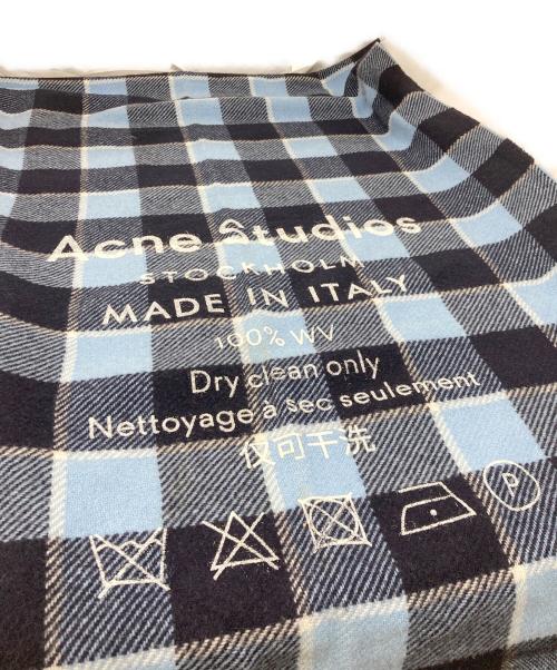 Acne studios（アクネ ストゥディオス）ACNE STUDIOS (アクネ ストゥディオス) チェックストール ブルーの古着・服飾アイテム